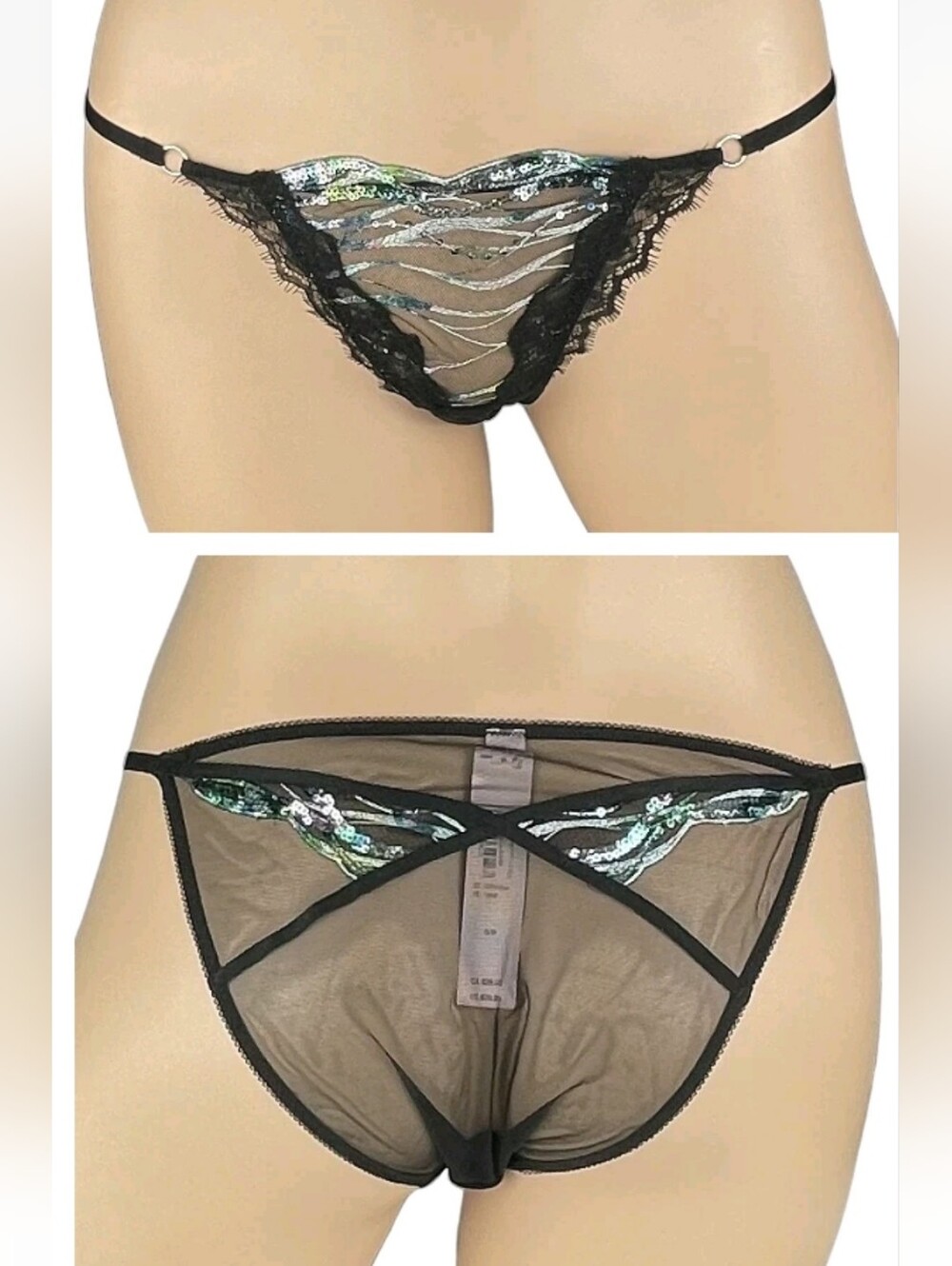 Victoria's Secret Very Sexy Siren Sequin Shimmer Embroidery String Bikini Panty